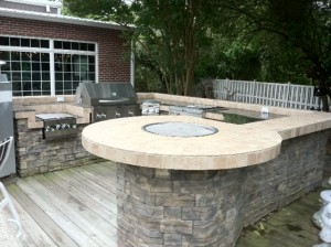 Outdoor Kitchen Grill Island Display